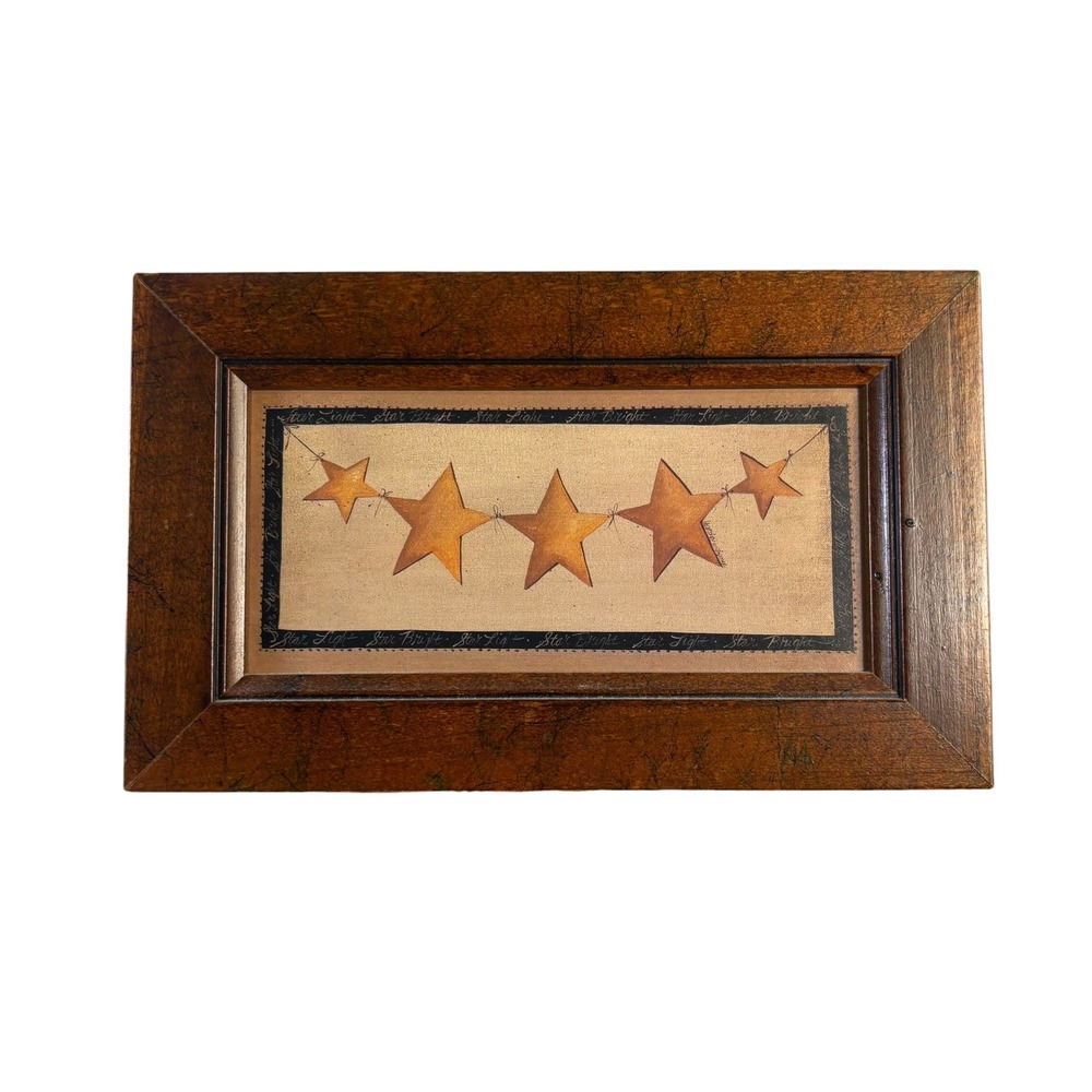 Mary Beth Baxter Waterline Folk Art Star Light Star Bright Framed Art 9.5x5.5